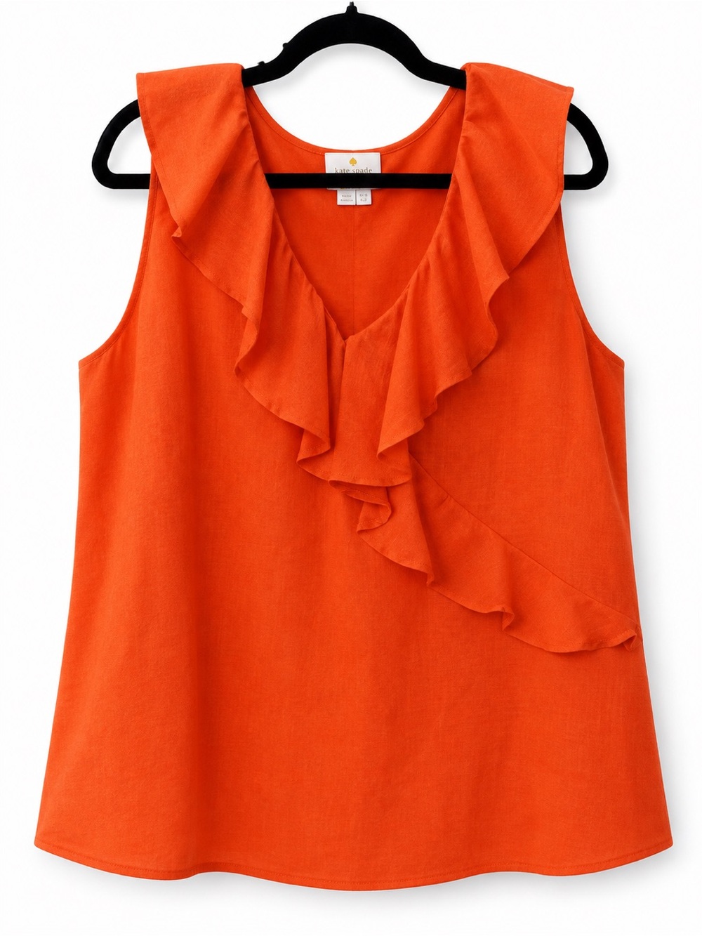 Boden Red/Orange Ruffle V-Neck Sleeveless Camisole